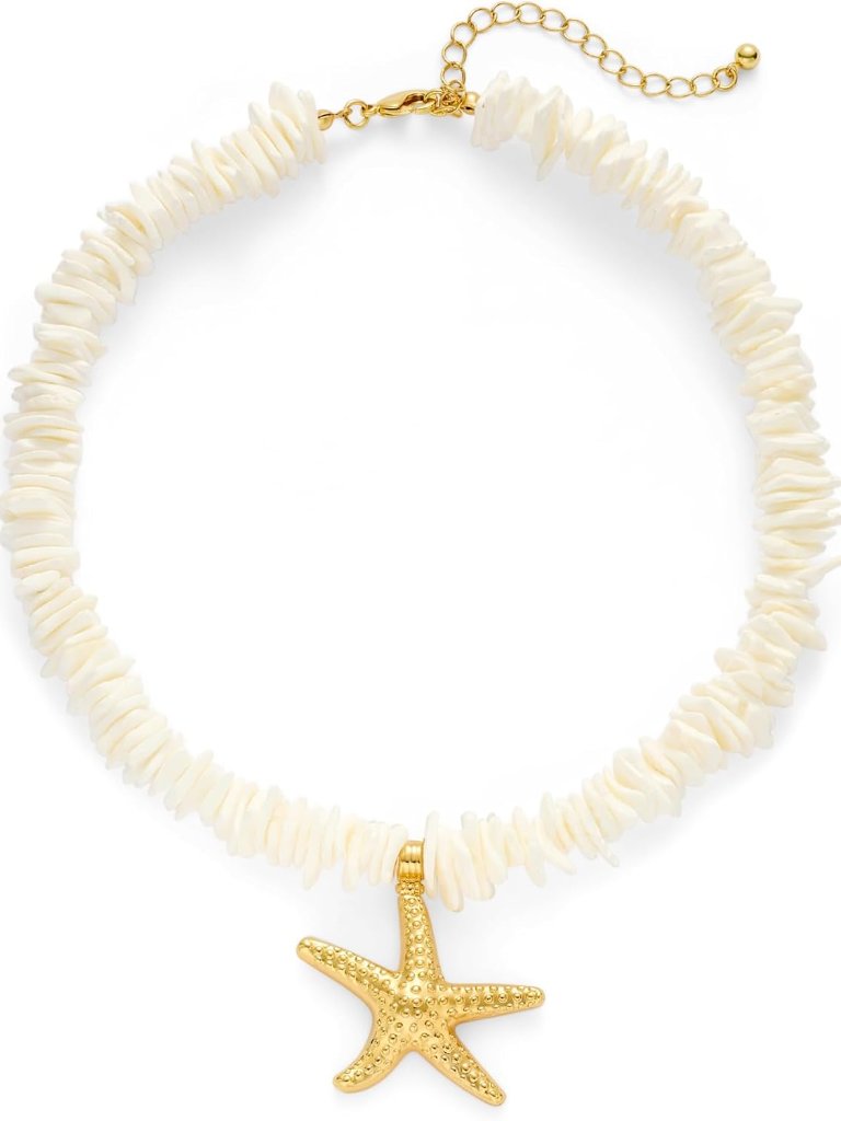 Puka Shell Necklace For Women Starfish Fish Statement Pendant Necklace Boho Summ
